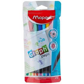 Maped Graph Peps Stylo Feutre Extra Fin 0.4mm - Paquet 12pc