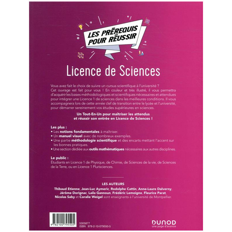 Les prérequis pour réussir - Licence de Sciences - Maths pour les sciences
