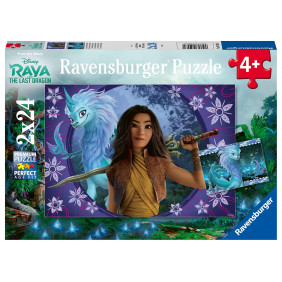 Ravensburger- Puzzle 2x24 pièces-Sisu, Le dernier Dragon Disney Raya and The Last Enfant 4 ans et plus