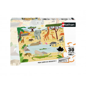 Nathan - Puzzle Enfant - Puzzle 30 p - Les animaux de la savane - Dès 4 ans