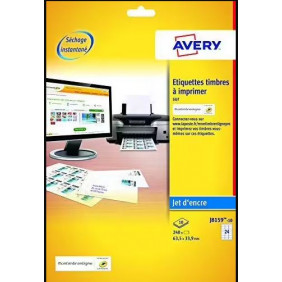 Avery J8159 Boîte de 240 Étiquettes Autocollantes pour Timbres