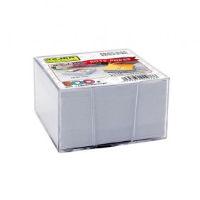 KEJEA Cube de papier, 90 x 90 mm, blanc, 500 feuilles, avec support en plastique