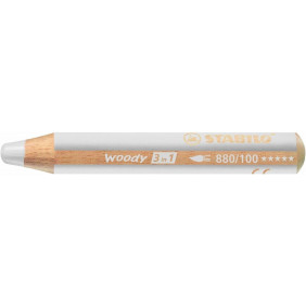 Crayons WOODY 3 en 1 - STABILO - Extra large Blanc titane