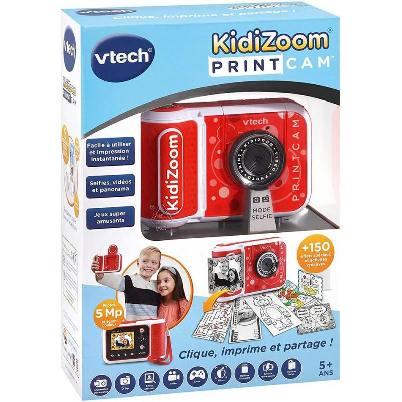 Appareil Photo Enfant à Impression Instantanée - KidiZoom Print Cam Rouge -  VTech - De 5 à 12 ans